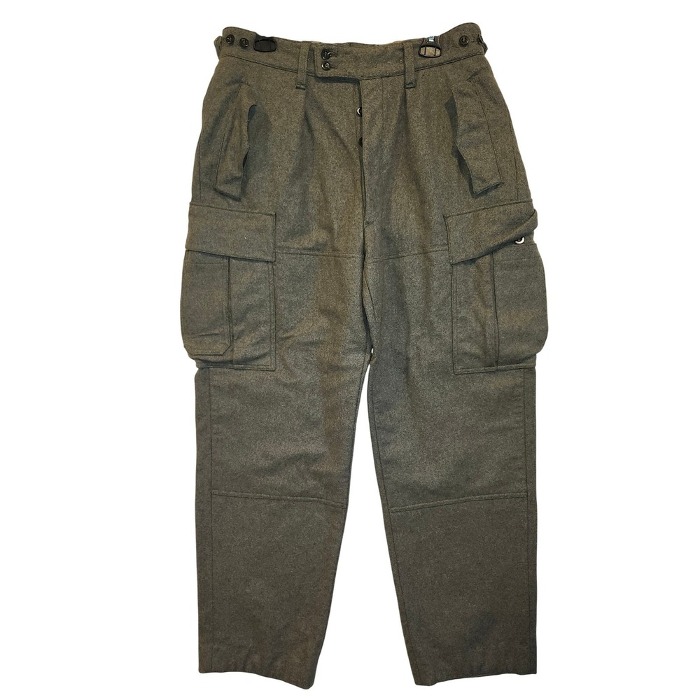 Vtg HCH Muermann German Military Wool Pants Field Grey Heavyweight Trousers 1962